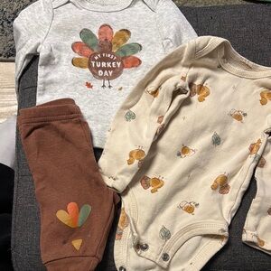 Turkey Day Kids One Piece Set - Multicolor